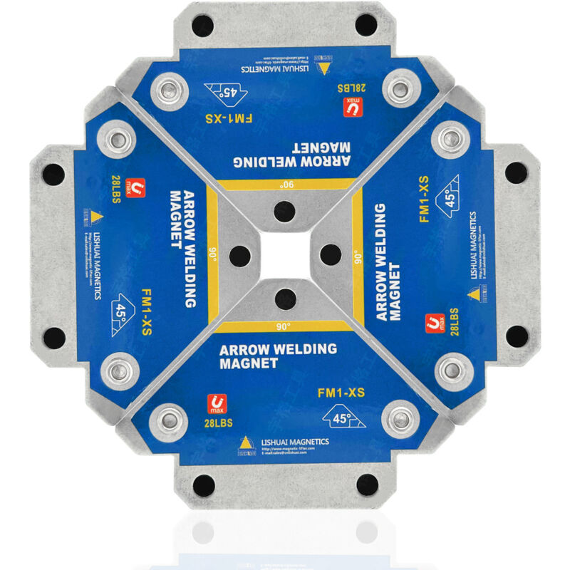 foto del prodotto magnete per saldatura da 4 pezzi con forza di tenuta da 13 kg 28lb posizionatore magnetico angolo di saldatura quadrato 45 90 135 magnete per
