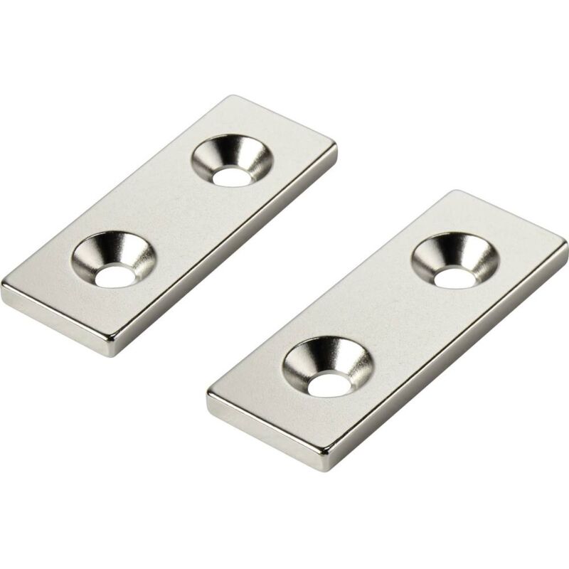 foto del prodotto magnete permanente rettangolare n35 temperatura limite max. 80 c tru components w40l15t3 2m4