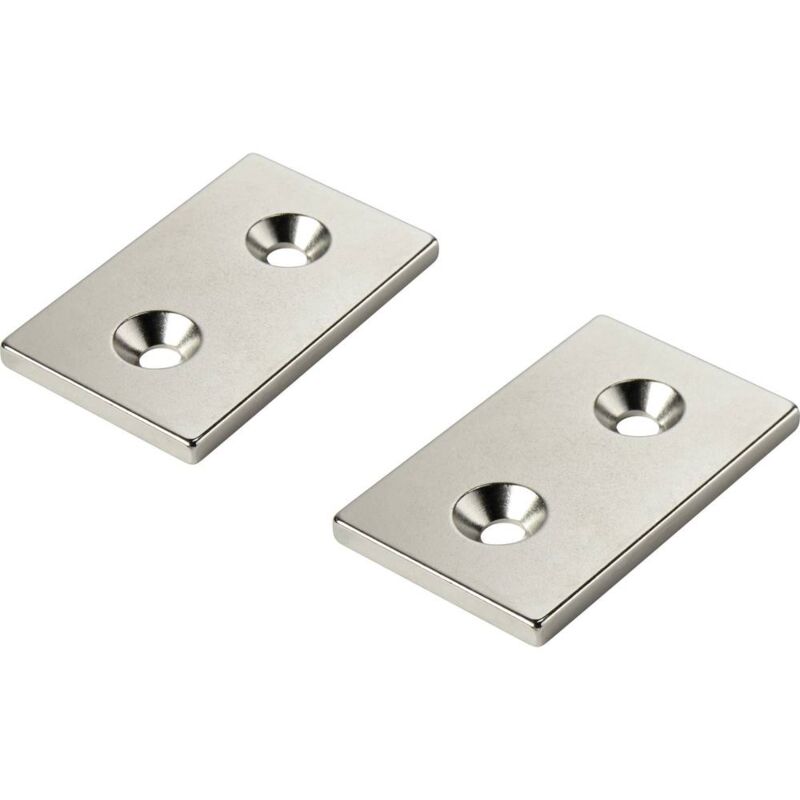 foto del prodotto magnete permanente rettangolare n35 temperatura limite max. 80 c tru components w40l25t5 2m4