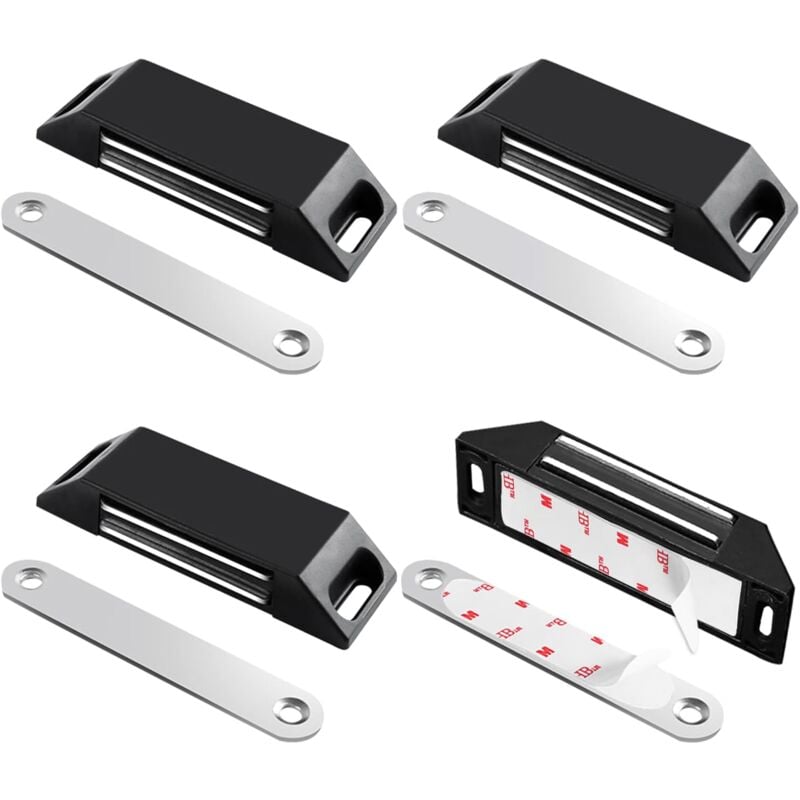 foto del prodotto magneti adesivi per ante di armadietti, confezione da 4, chiusure magnetiche per ante, senza foratura, per armadietti da cucina, chiusura magnetica