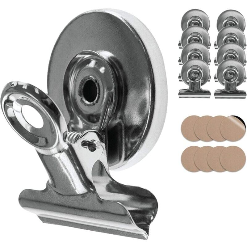 foto del prodotto magneti con clip morsetti 8x clip magnetiche clip con adesivo antigraffio magneti da frigorifero con clip magneti potenti per la casa con