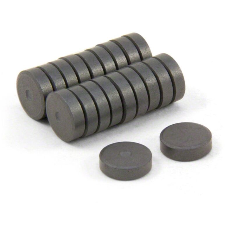 foto del prodotto magneti ferrite y10 per arti, mestieri, produzione di modelli, fai da te e hobby 10mm dia x 3mm di spessore 0,145kg di tiro pacco di 20