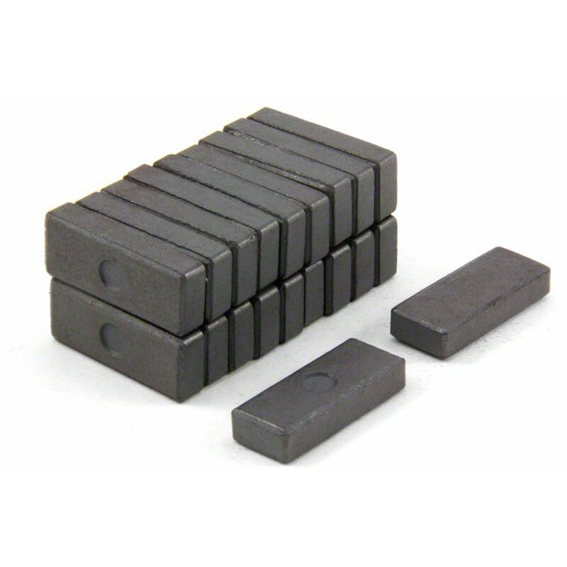 foto del prodotto magneti ferrite y10 per arti, mestieri, produzione di modelli, fai da te e hobby 25mm x 10mm x 5,1mm di spessore 0,41kg di tiro pacco di 20