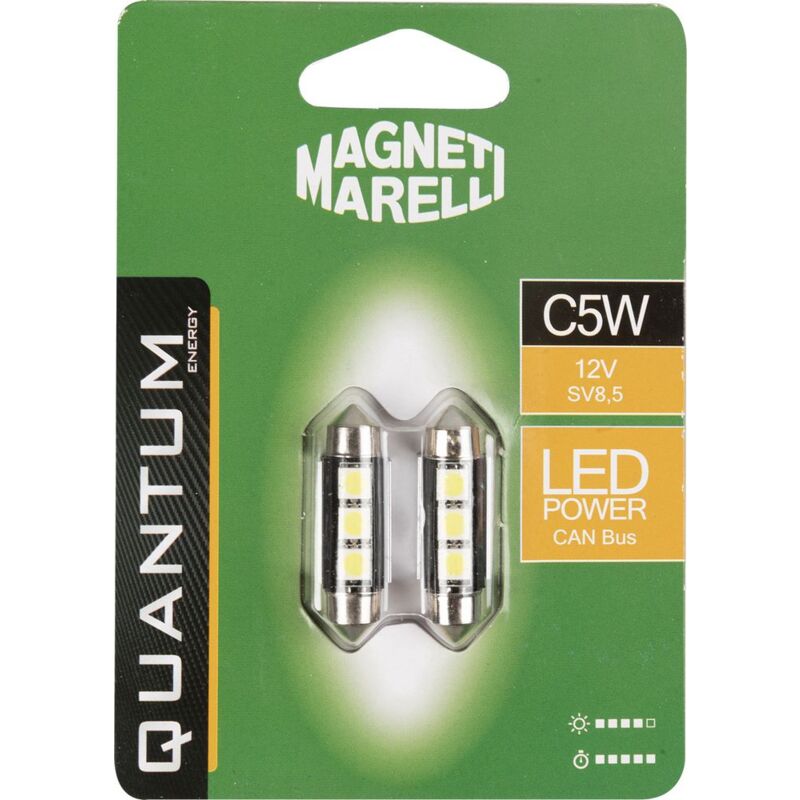 foto del prodotto magneti marelli c5w coppia lampadine auto led 3smd 12v attacco sv8,5