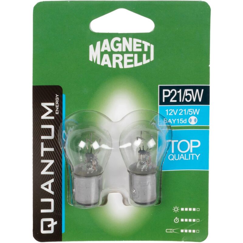 foto del prodotto magneti marelli p21 5w coppia lampadine auto biluce 12v 21 5w attacco bay15d