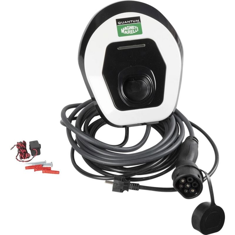 foto del prodotto magneti marelli wallbox light monofase caricatore domestico per veicoli elettrici app con sistema bluetooth fino a 7,4 kw spina tipo 2 con