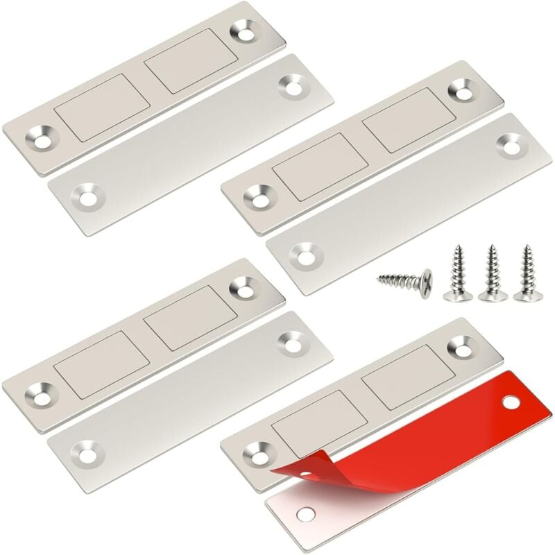 foto del prodotto magneti per porte di armadi potenti, confezione da 4, magneti per porte ultra sottili per armadietti da cucina, chiusura magnetica per porte, chiusura magnetica per cassetti, armadietti, porte scorrev