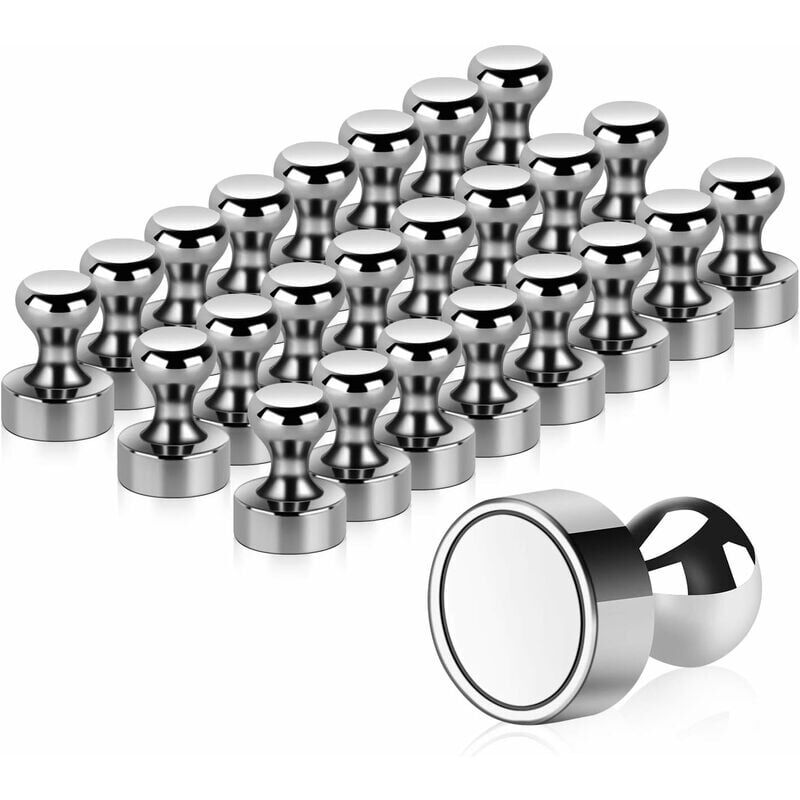 foto del prodotto magneti resistenti in acciaio inossidabile da 12 x 16 mm confezione da 24 per frigorifero, bacheca, ecc.