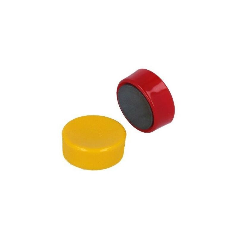foto del prodotto magneti tondi 25 mm. con copertura in plastica colori assortiti 3 pz.