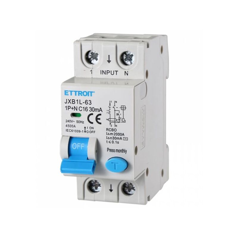 foto del prodotto magnetotermico differenziale 1p n 16a 30ma 220v-6ka
