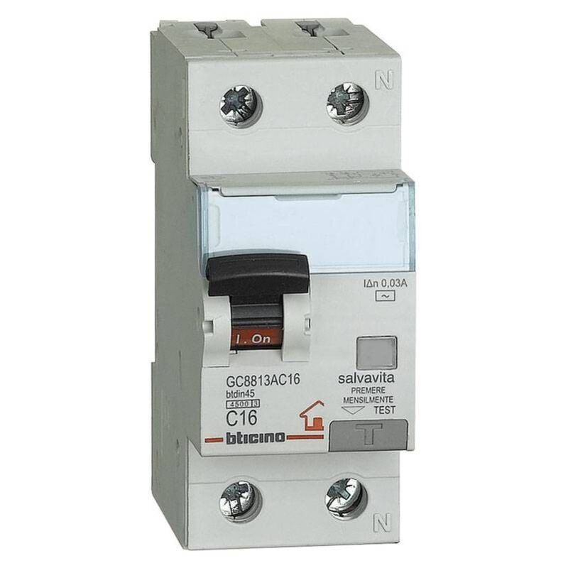 foto del prodotto magnetotermico differenziale 1p n 4,5ka 16a gc8813ac16 bticino