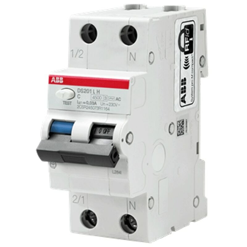 foto del prodotto magnetotermico differenziale abb 25a 1p n 30ma c 4,5 ka ac 2m ds201lhc25ac30