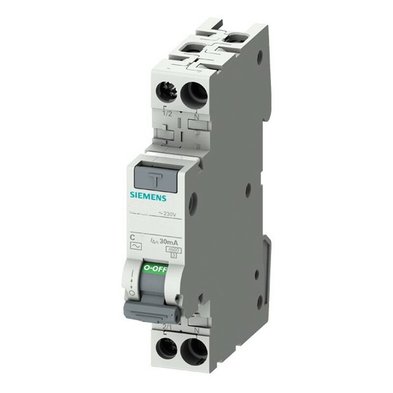 foto del prodotto magnetotermico differenziale siemens 10a 4,5ka 1p n tipo a 30ma 5sv13137kk10