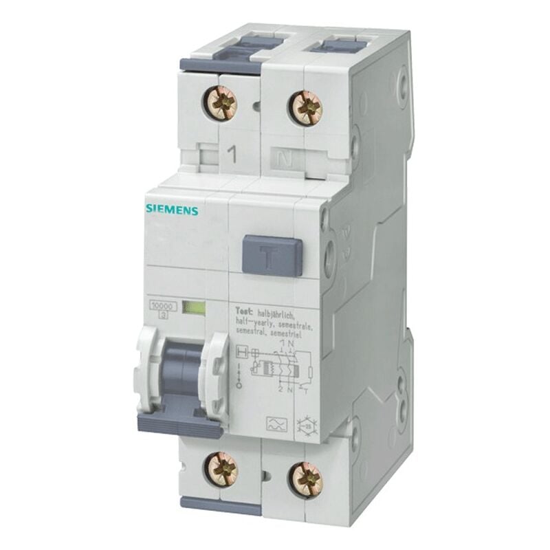 foto del prodotto magnetotermico differenziale siemens 20a 1p n 10ka 30ma curva c ac 2m 5su13541kk20