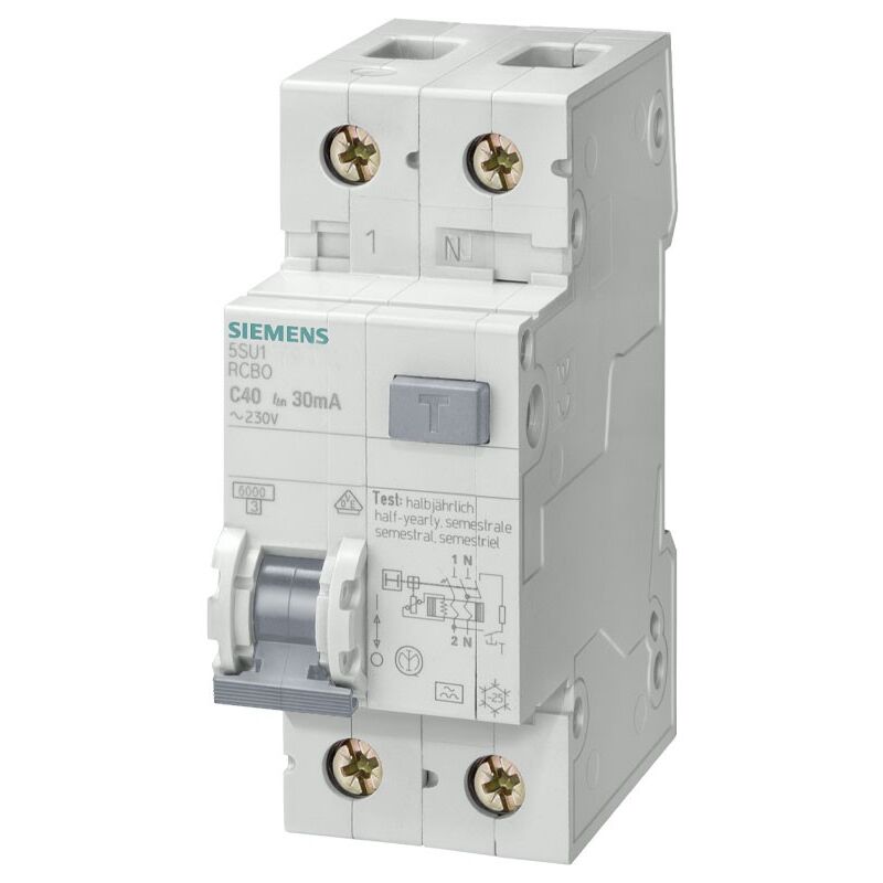 foto del prodotto magnetotermico differenziale siemens 25a 1p n 4,5 ka 300ma ac curva c 2m 5su16531kk25