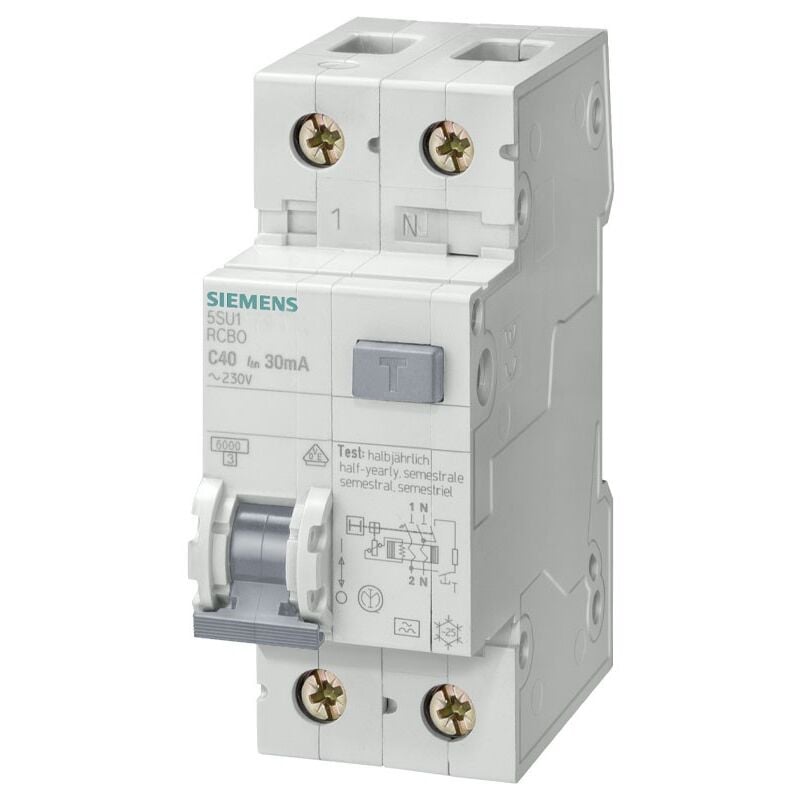 foto del prodotto magnetotermico differenziale siemens 32a 1p n 4,5 ka 300ma ac curva c 2m 5su16531kk32