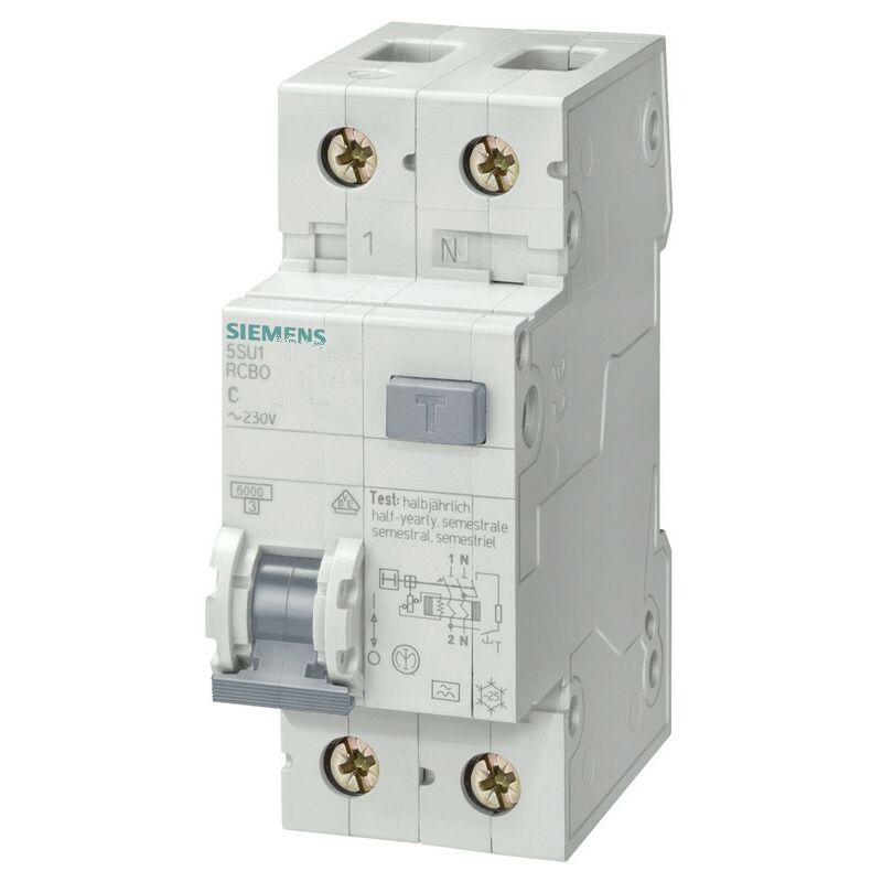 foto del prodotto magnetotermico differenziale siemens 32a 1p n 6ka 300ma curva c ac 2m 5su16561kk32