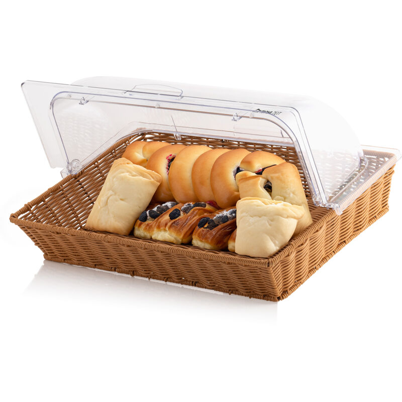 foto del prodotto mahlzeit cestino per pane in rattan con coperchio avvolgibile, 53,5 x 33 x 25 cm, cestino intrecciato per pane e frutta