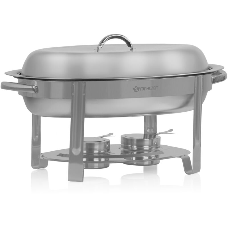 immagine 0 del prodotto mahlzeit chafing dish ovale in acciaio inox 5 litri scaldavivande rotondo, contenitore termico