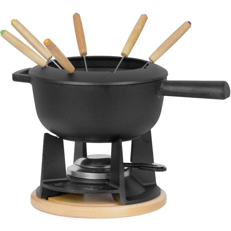 foto del prodotto mahlzeit set fonduta in ghisa per 6 persone 2 litri set da 13 pezzi con bruciatore e forchette