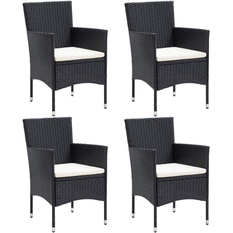 foto del prodotto maison chic 4 pz sedie da pranzo per giardino,sedie da pranzo da esterni,sedie da cucina moderne in polyrattan nero cneiv645588 bonnevie