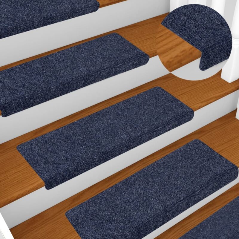 foto del prodotto maison chic 5 pz tappetini per scale,tappeti antiscivolo per scale interne per bambini, anziani e animali tessuto agugliato 65x21x4 cm antracite
