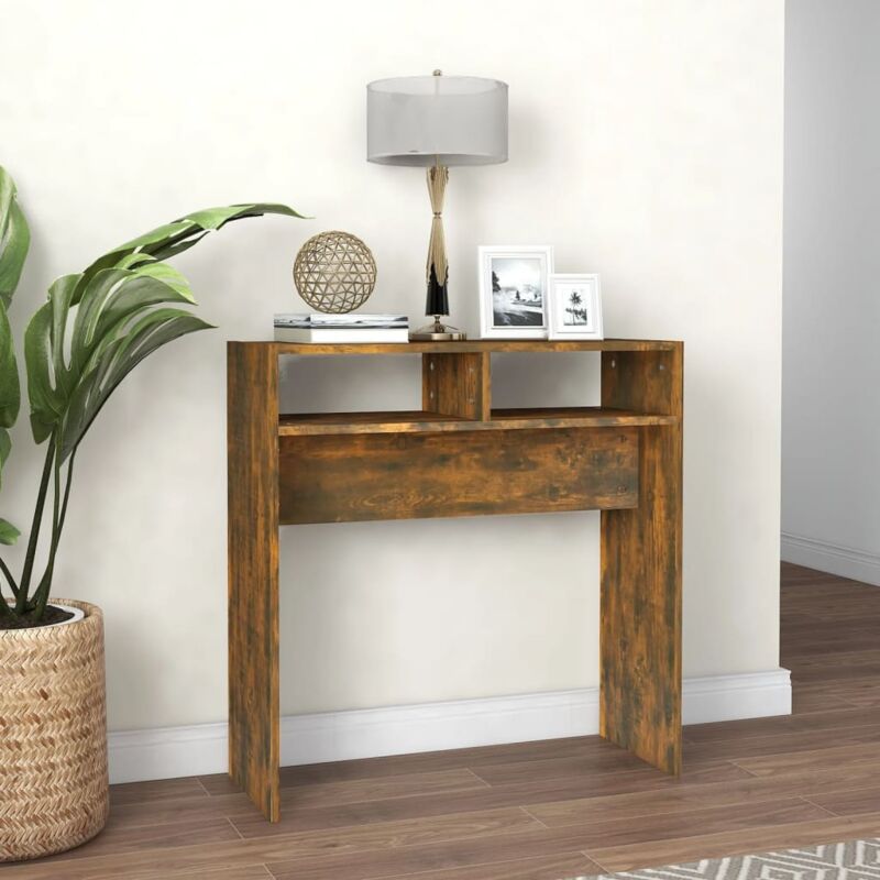 foto del prodotto maison chic furniture limited tavolino consolle rovere fumo 78x30x80 cm in
