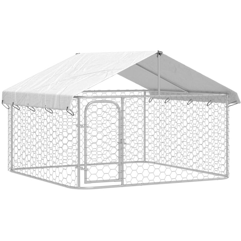 foto del prodotto maison chic gabbia per cani da esterno con tetto,box per cani,kennel per cani 200x200x150 cm nciw876958 bonnevie