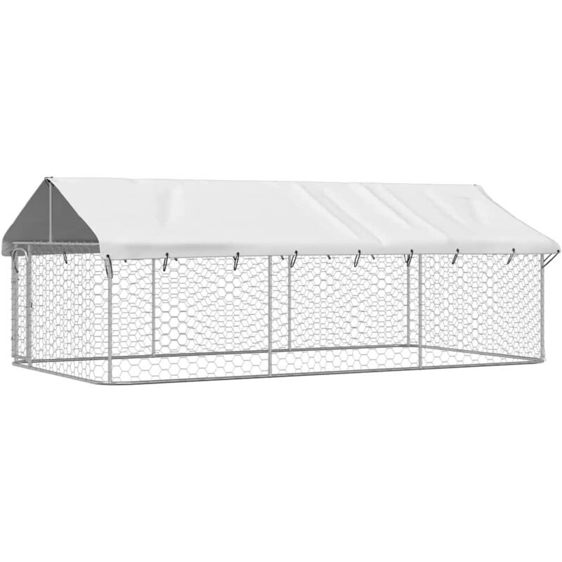 foto del prodotto maison chic gabbia per cani da esterno con tetto,box per cani,kennel per cani 400x200x150 cm nciw411139 bonnevie