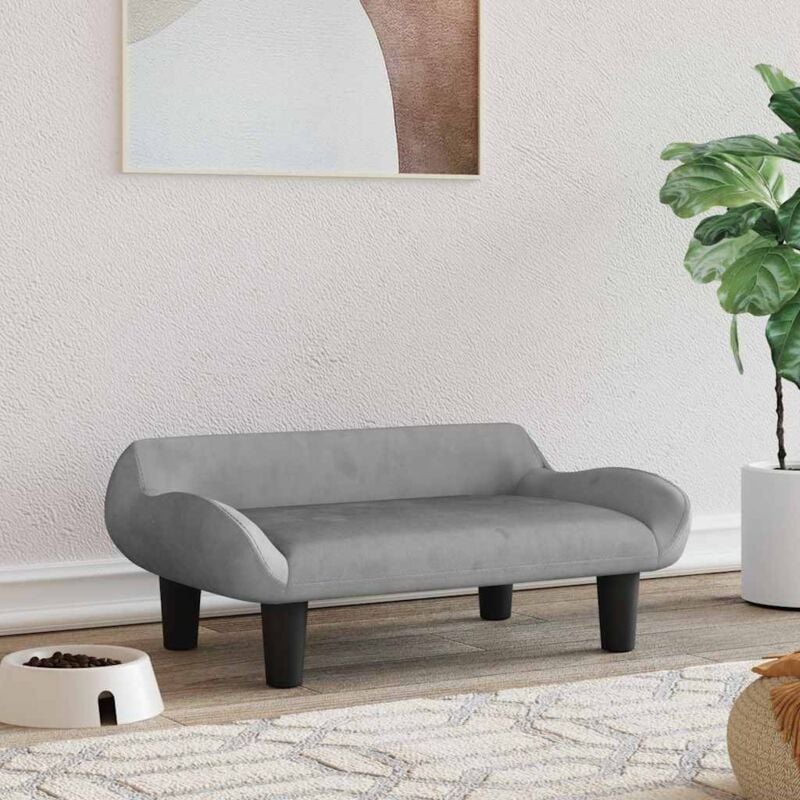 foto del prodotto maison chic lettino per cani,brandina per cani,divanetto per cani grigio chiaro 70x40x24 cm in velluto cww896250 bonnevie