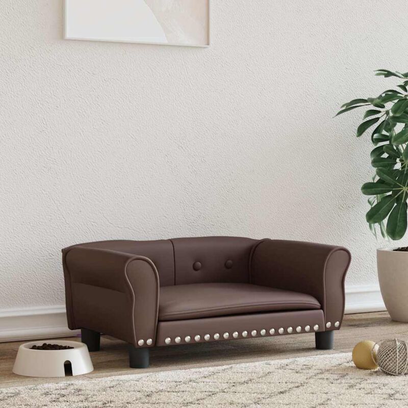 foto del prodotto maison chic lettino per cani,brandina per cani,divanetto per cani marrone 70x45x30 cm in similpelle cww643170 bonnevie