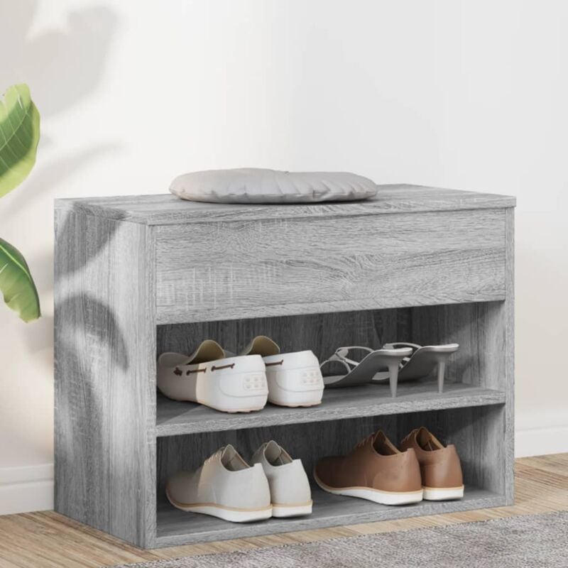 foto del prodotto maison chic scarpiera salvaspazio,portascarpe,mobili per scarpe grigio sonoma 60x30x45 cm in legno multistrato mci528401 bonnevie