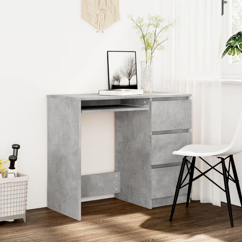 foto del prodotto maison chic scrivania,scrivania da studio,tavolo porta pc per computer grigio cemento 90x45x76 cm in truciolato xzz823451 bonnevie