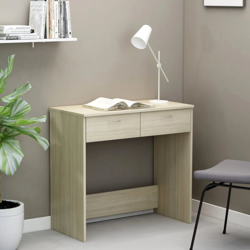 foto del prodotto maison chic scrivania,scrivania da studio,tavolo porta pc per computer rovere sonoma 80x40x75 cm in truciolato xzz408316 bonnevie