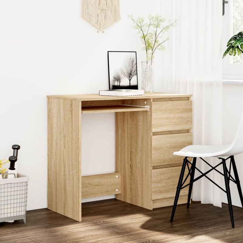 foto del prodotto maison chic scrivania,scrivania da studio,tavolo porta pc per computer rovere sonoma 90x45x76 cm in truciolato xzz583567 bonnevie
