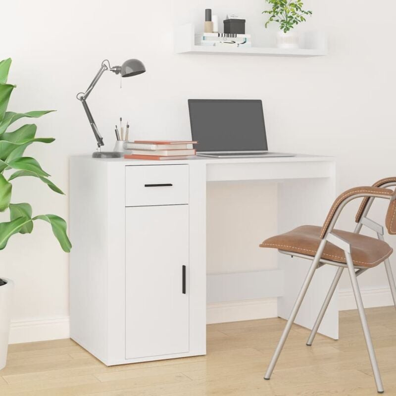 foto del prodotto maison chic scrivania,scrivania per computer,tavolo da studio bianca 100x49x75 cm in legno multistrato xzz772862 bonnevie