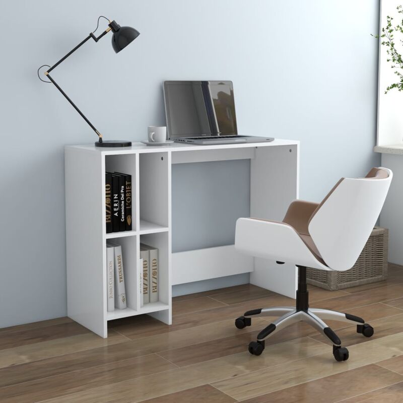 foto del prodotto maison chic scrivania,scrivania per computer,tavolo da studio bianca 102,5x35x75 cm in legno multistrato xzz215849 bonnevie