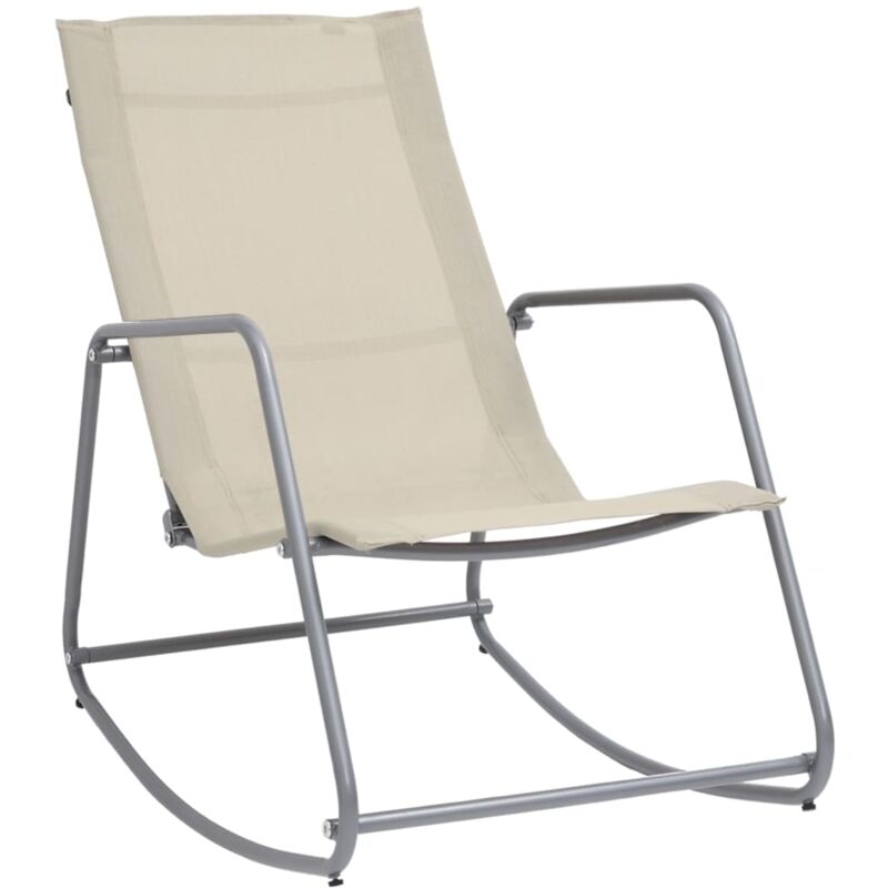 foto del prodotto maison chic sedie a dondolo sedie da giardino crema 95x54x85 cm in textilene bv301209 bonnevie
