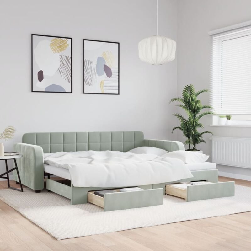 foto del prodotto maison exclusive furniture limited divano letto estraibile cassetti grigio