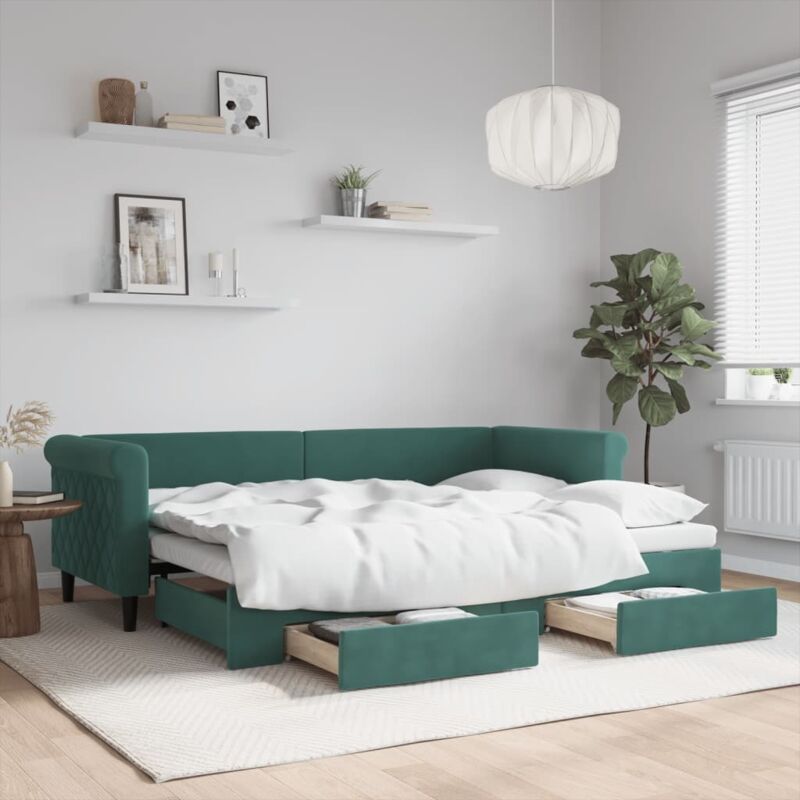 foto del prodotto maison exclusive furniture limited divano letto estraibile cassetti verde scuro