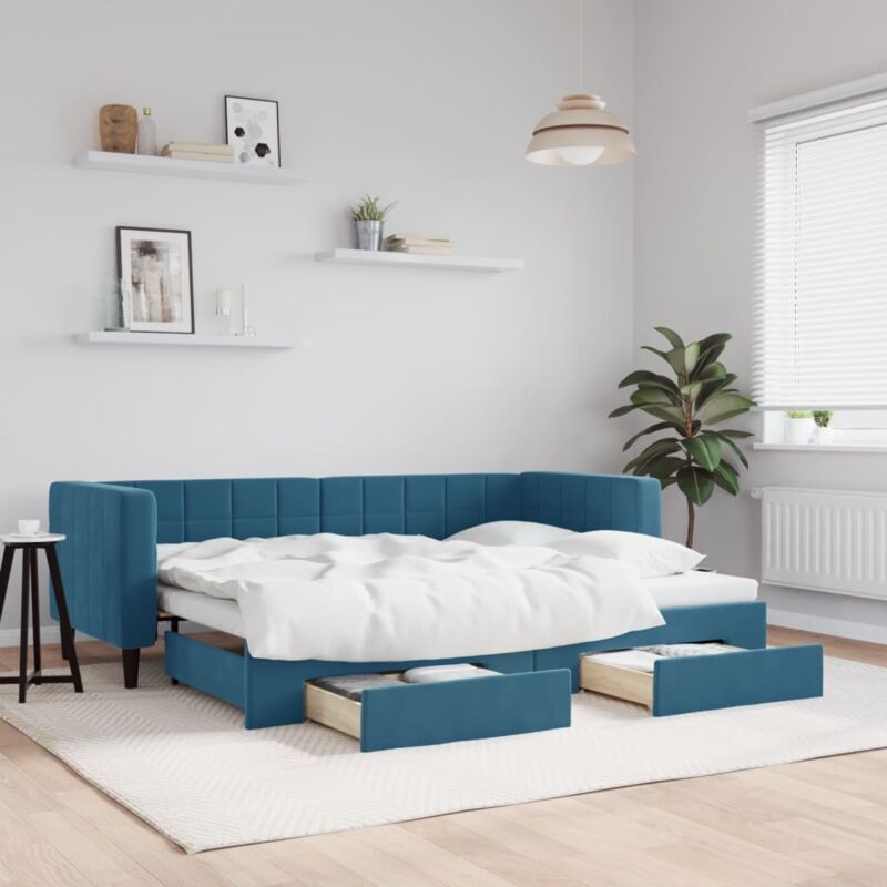 foto del prodotto maison exclusive furniture limited divano letto estraibile con cassetti blu
