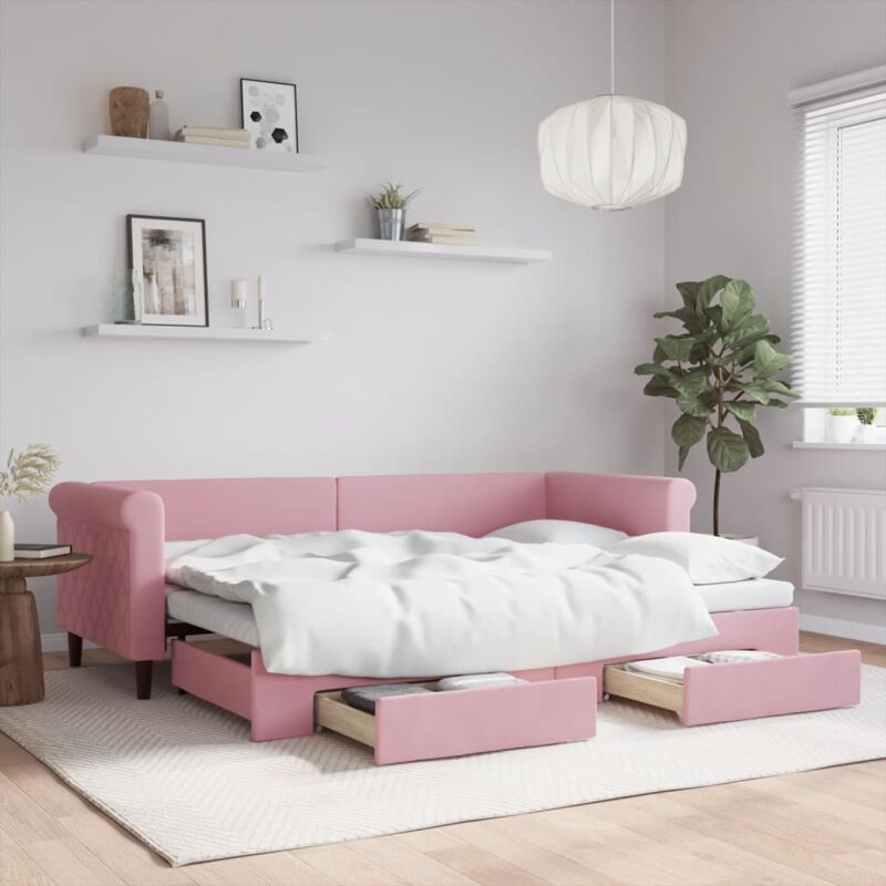 foto del prodotto maison exclusive furniture limited divano letto estraibile con cassetti rosa