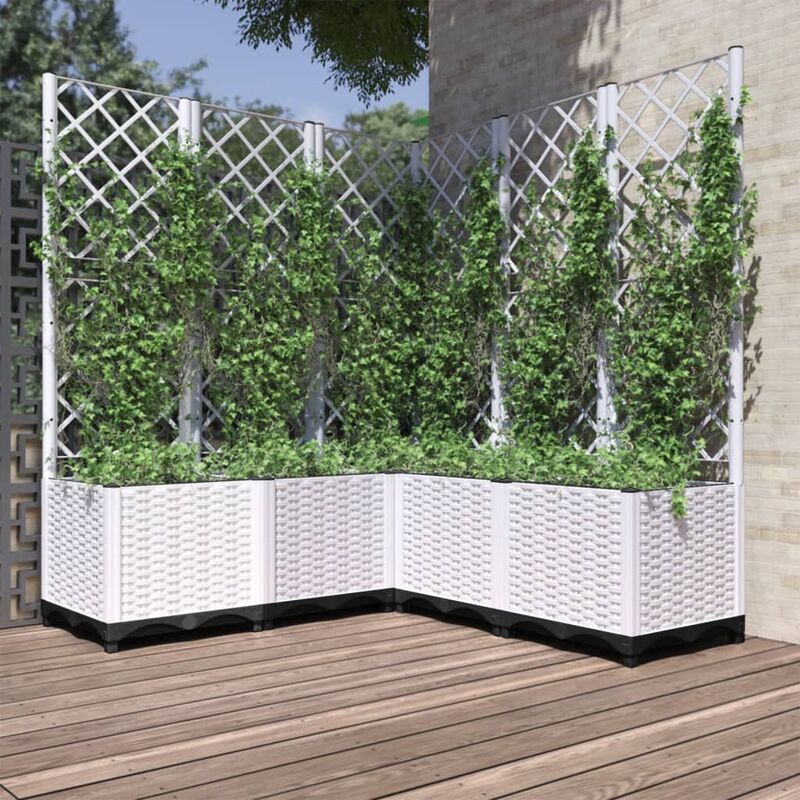 foto del prodotto maison exclusive furniture limited fioriera da giardino con graticcio bianco