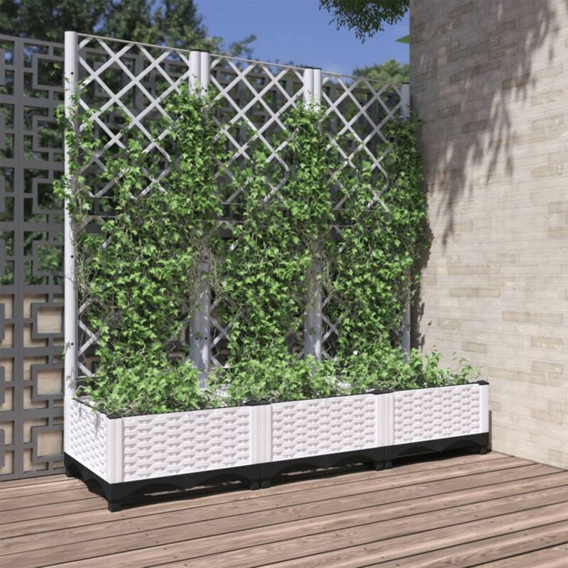 foto del prodotto maison exclusive furniture limited fioriera da giardino con graticcio bianco
