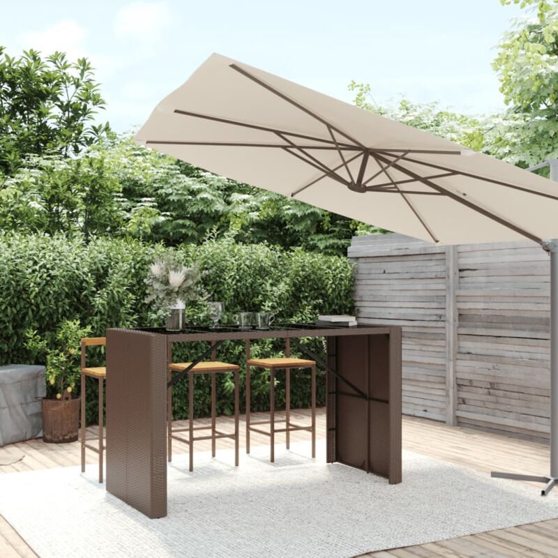foto del prodotto maison exclusive furniture limited tavolo bar con piano in vetro marrone