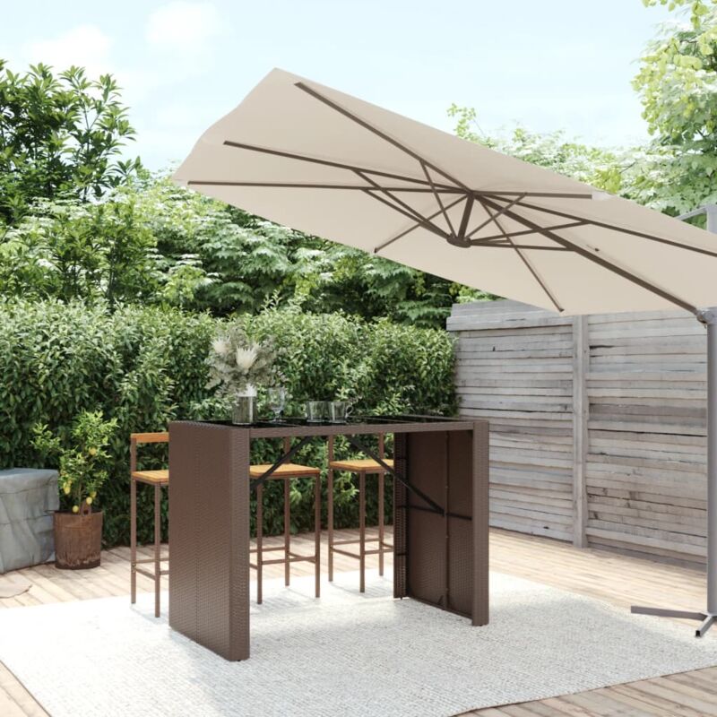 foto del prodotto maison exclusive furniture limited tavolo bar con piano in vetro marrone