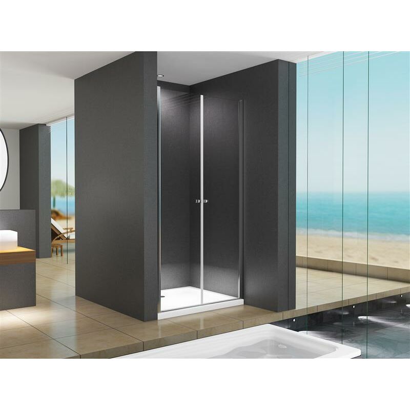 foto del prodotto maja 105x195 cm porta doccia a nicchia in vetro trasparente buylando