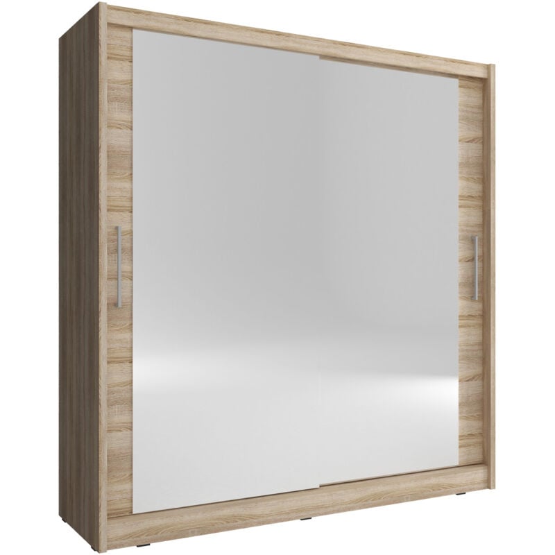 foto del prodotto maja vi 200 cm armadio a 2 ante scorrevoli a specchio rovere sonoma