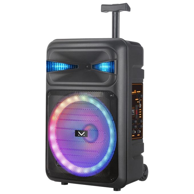 foto del prodotto majestic fire t5 party speaker trolley ricaricabile bluetooth con luci led e microfono e telecomando 160w