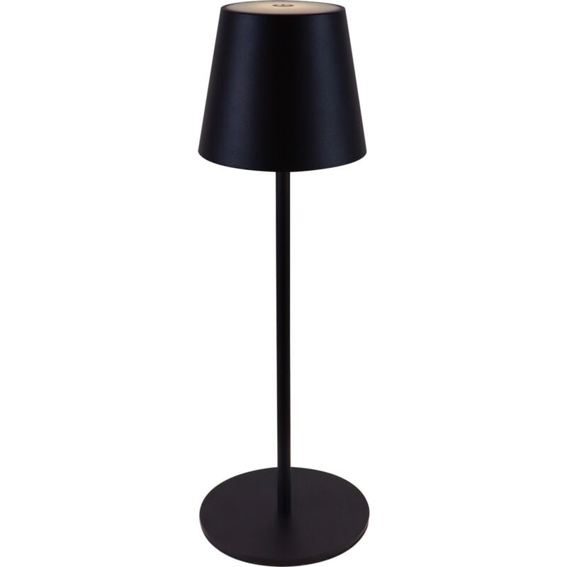 foto del prodotto majestic lampada da tavolo ricaricabile agata, metallo, nero, 12x12x37 cm